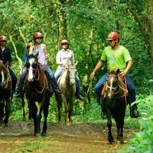 cavalgada em meio a mata recanto das cachoeiras