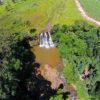 Vista aérea da Cachoeira Saltão, em Brotas